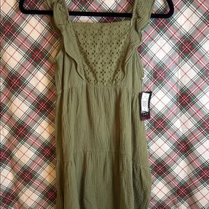 Velvet Sage Green Midi Dress